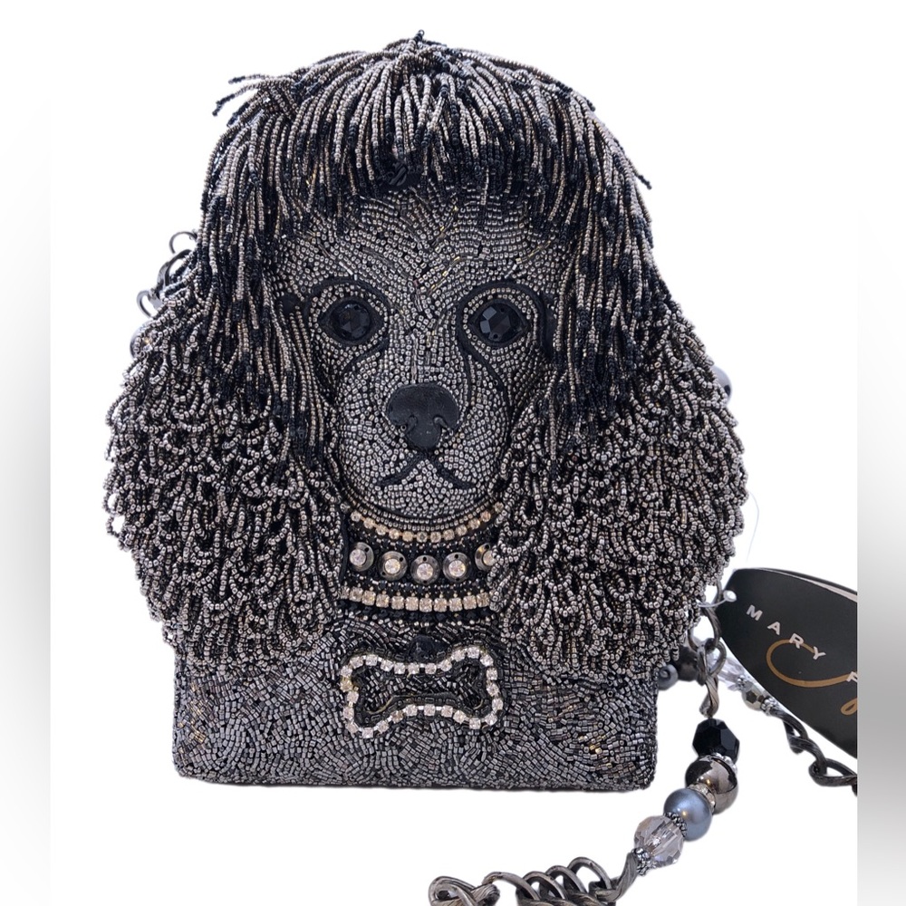 Mary Frances Beaded Lulu Poodle Dog Vintage Handmade Shoulder Bag Purse / Clutch
